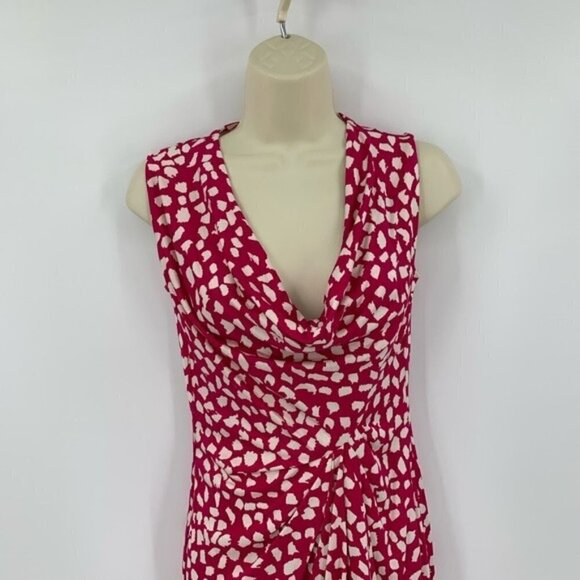 DVF Diane von Furstenberg Noe leopard leaves pink white dress silk scoop new 4 - Picture 2 of 6
